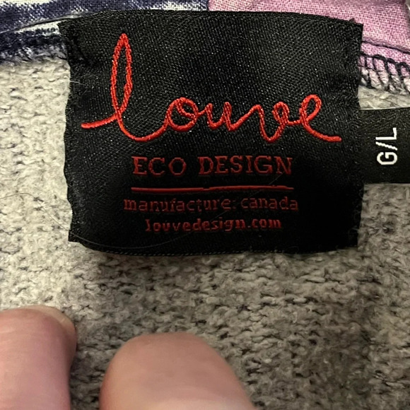 LOUVE design Gray & purple hoodies size L - Picture 2 of 8